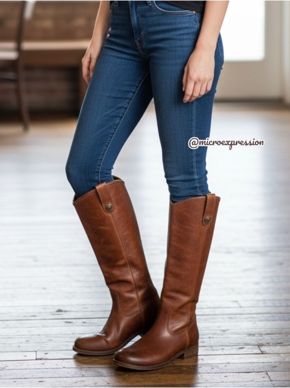 Frye Melissa Button Cognac Leather Knee High Boot - Picture 5 of 16